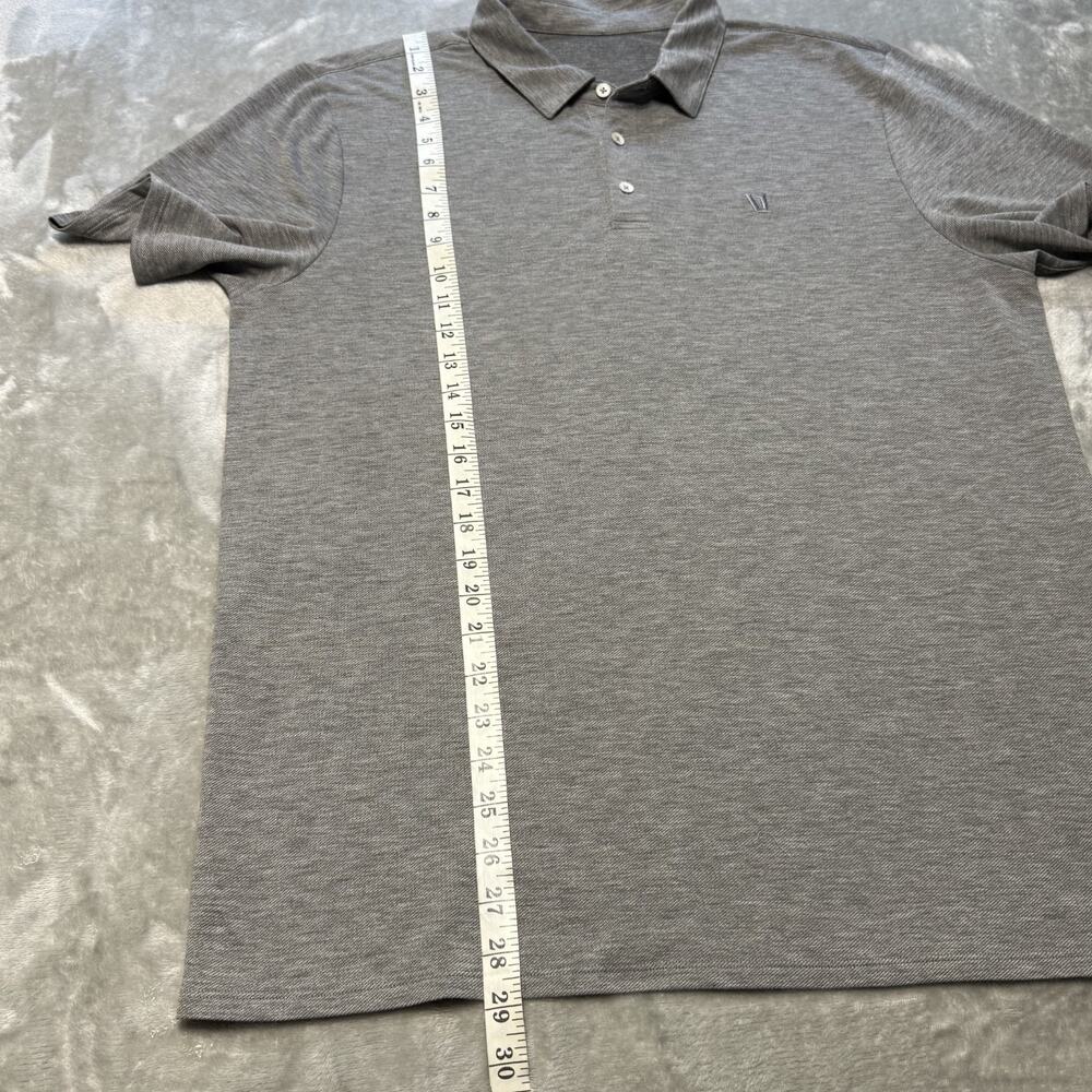 Vuori Knit Twill Polo Shirt Sz L Mens Gray Heather Stretch Performance Golf Tech - Picture 6 of 7
